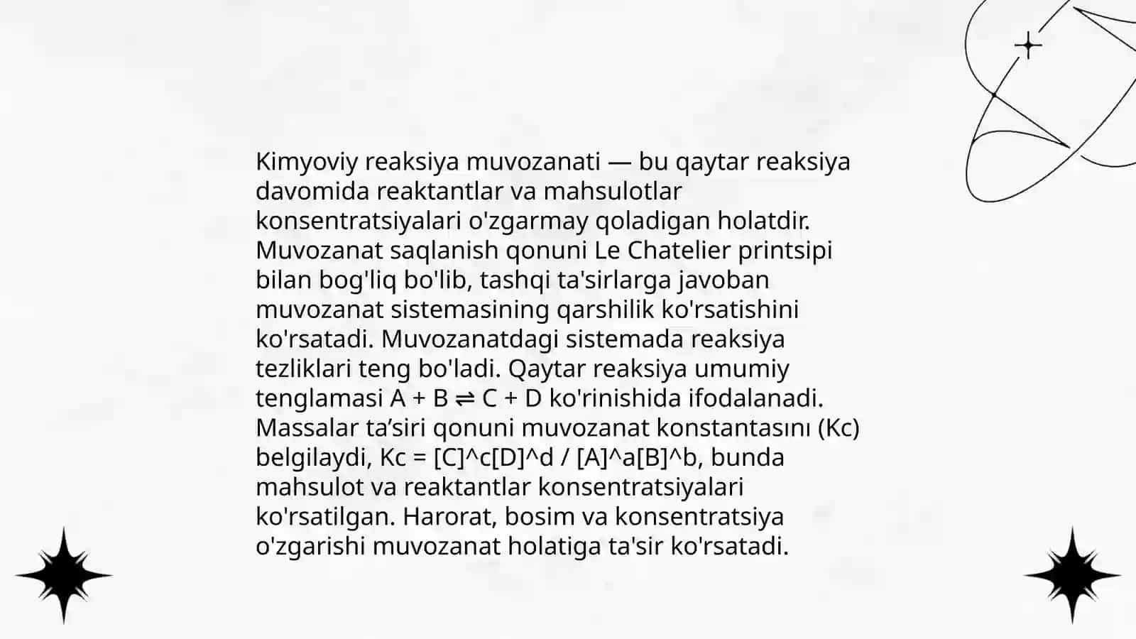 Termodinamik muvozanat konstantasi 4