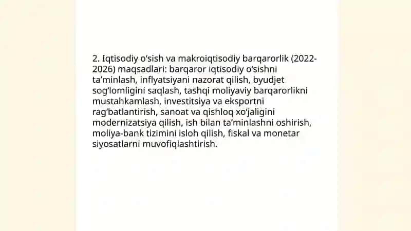 Yangi Oʻzbekiston Taraqqiyot strategiyasi 4