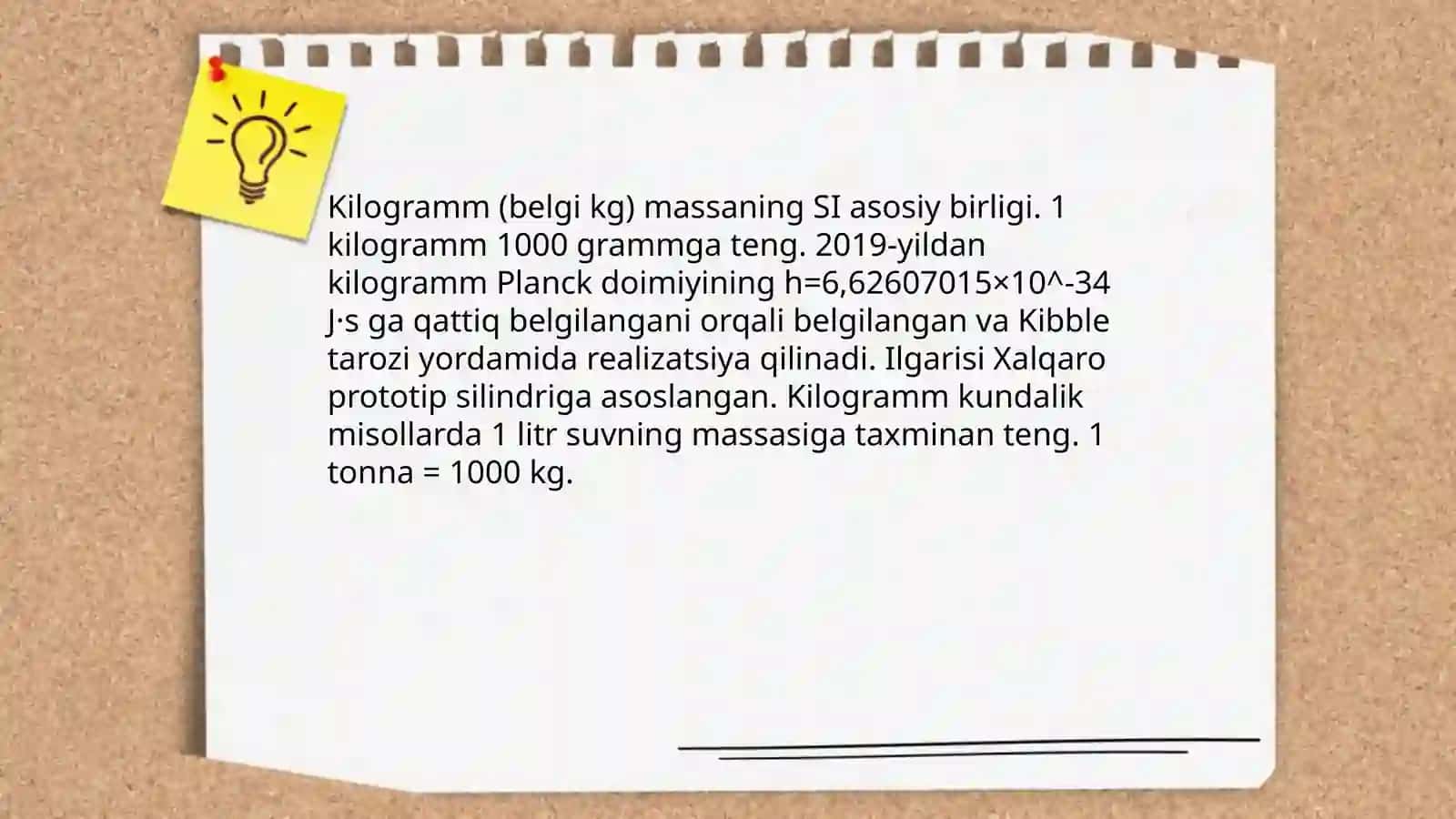 Massa va Massa birliklari 4