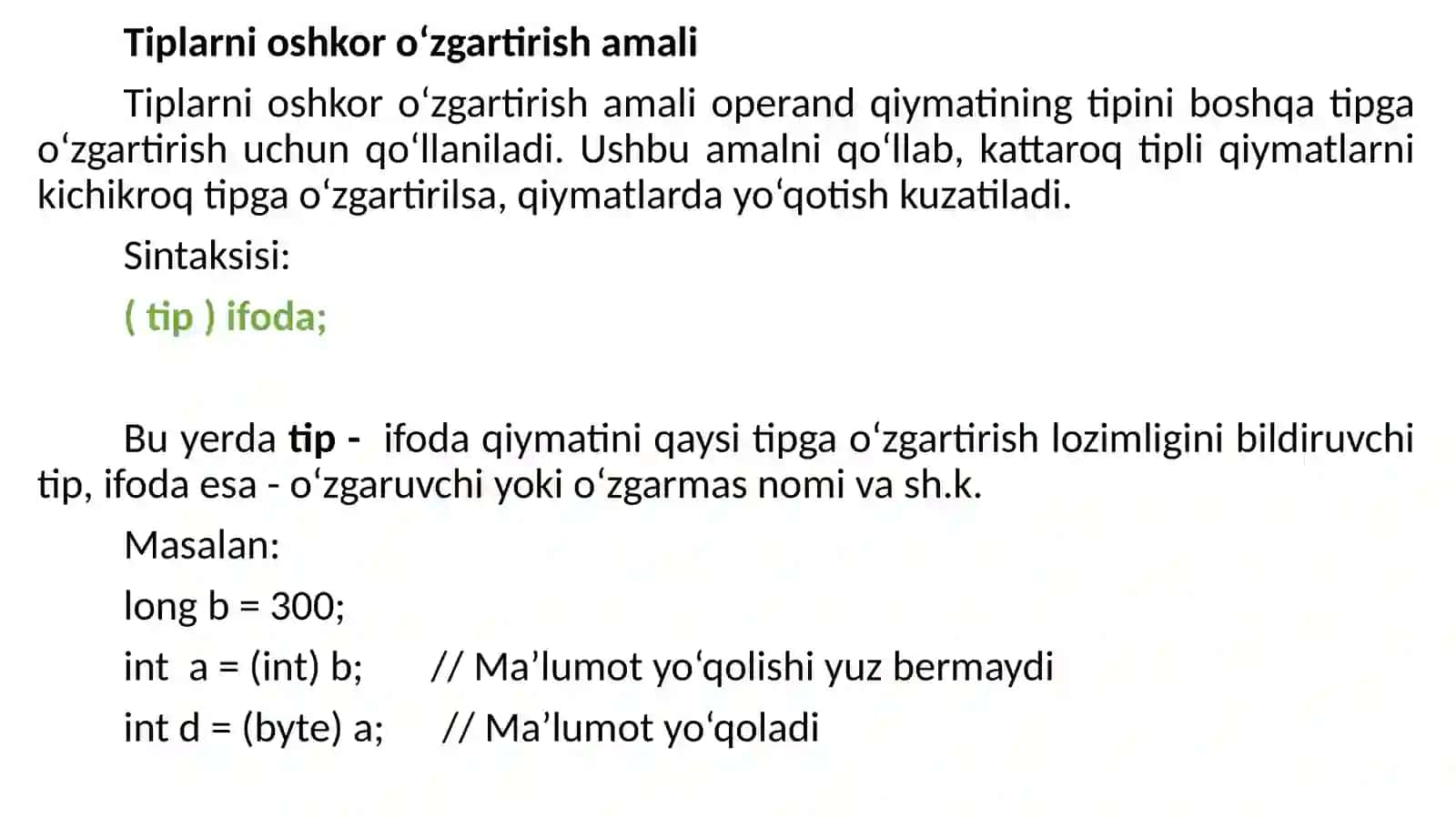 3-Ma`ruza:C# TILINING ASOSIY TUSHUNCHALARI 4