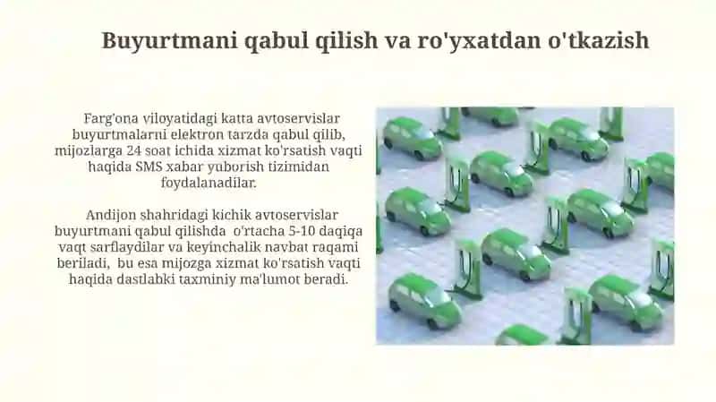 Mijozlarga Avtomobil Xizmatini Ko'rsatish Jarayonining Elementlari 4