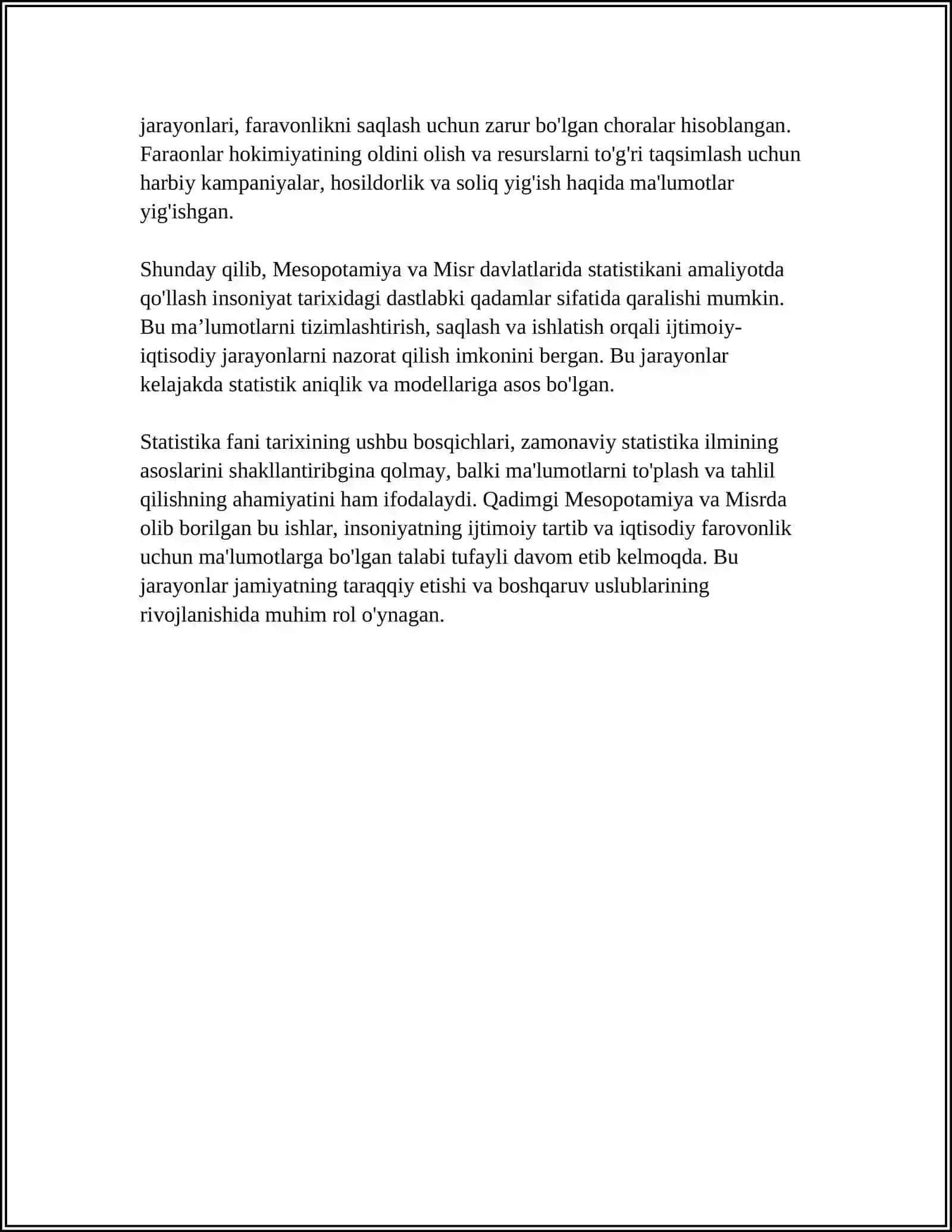 STATISTIKANING RIVOJLANISH TARIXI 4