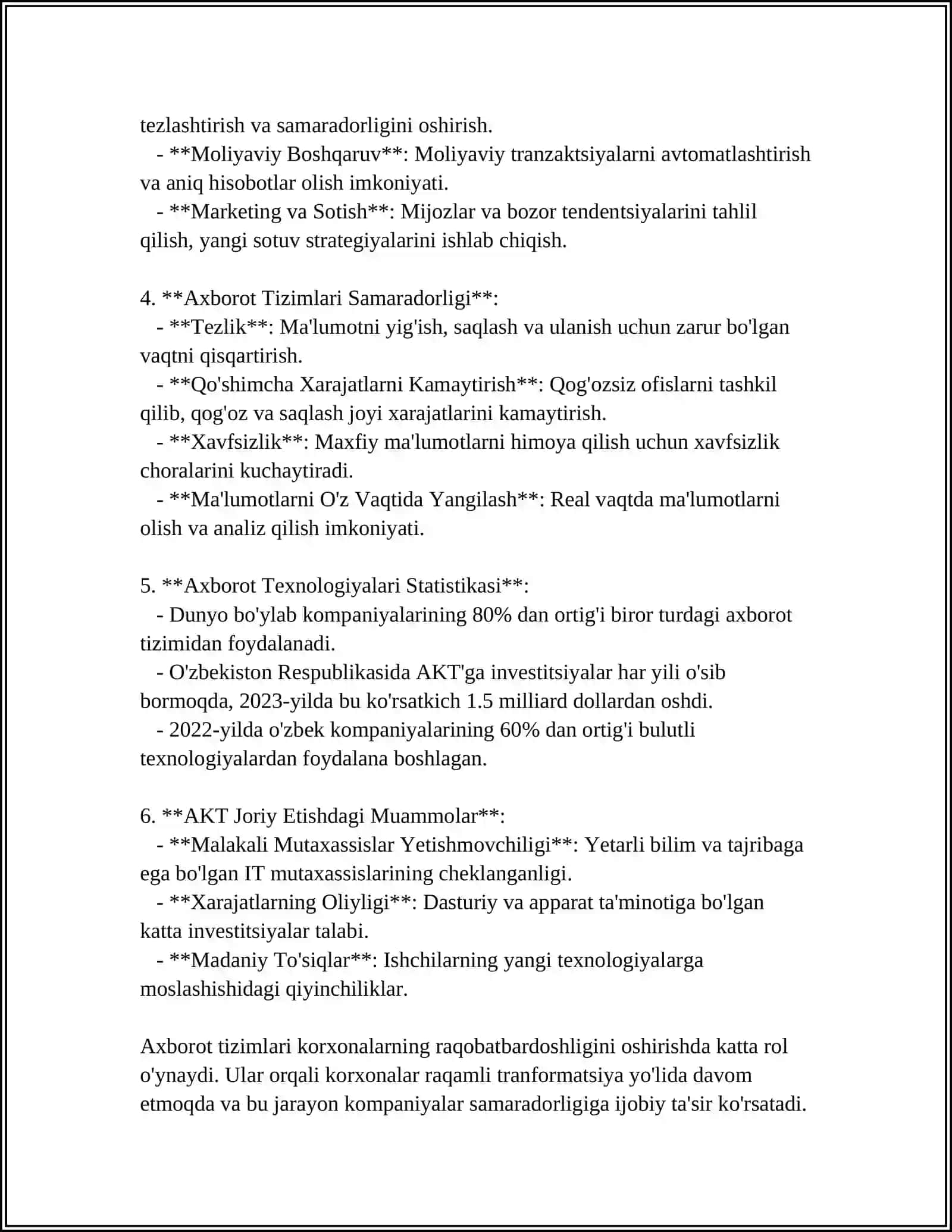 Korxona Faoliyati Uchun Axborot Tizimlari 4