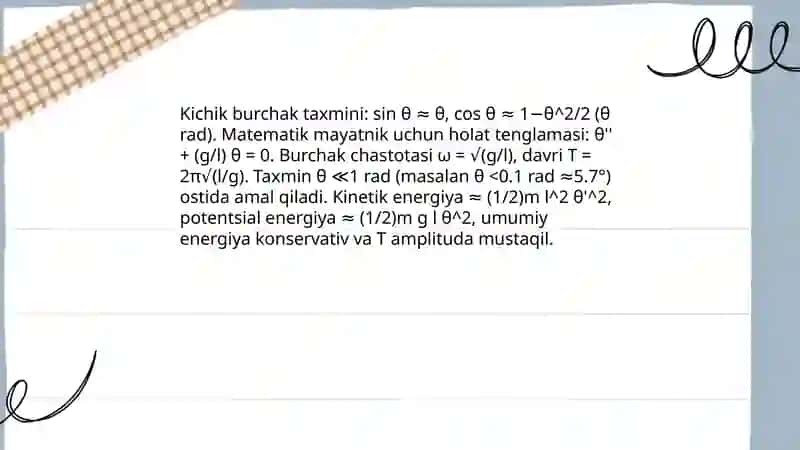 Matematik mayatnik tebranishlari 4
