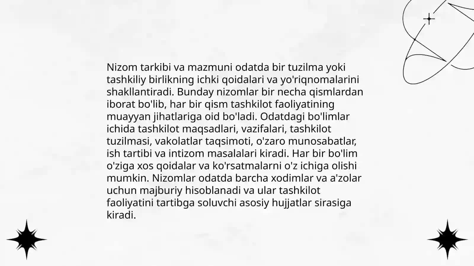 Tashkiliy hujjatlar. Nizom, ustav, shartnoma 4