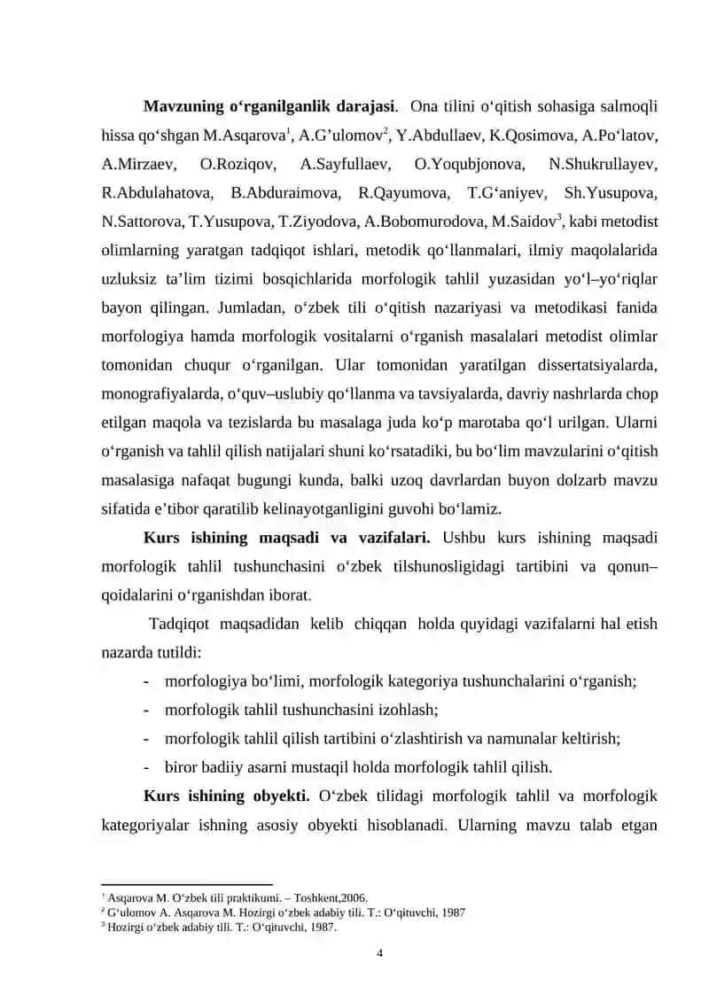 MORFOLOGIK TAHLIL (MUAYYAN ASAR MISOLIDA) 4