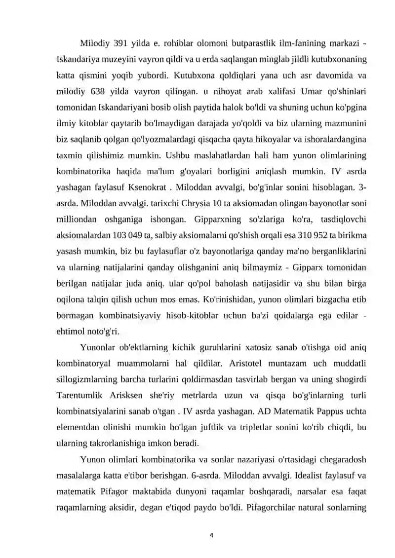 Kombinatorika va ehtimollar nazariyasi 4