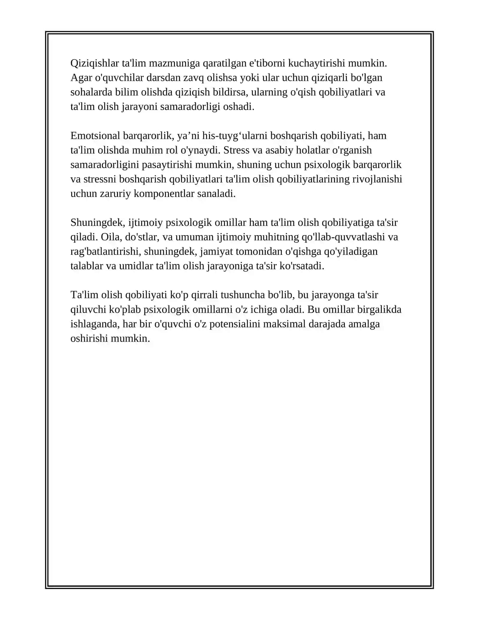 TAʼLIM OLISH QOBILIYATI OʻQUV FAOLIYATI SUBYEKTLARINING XARAKTERISTKASI 4