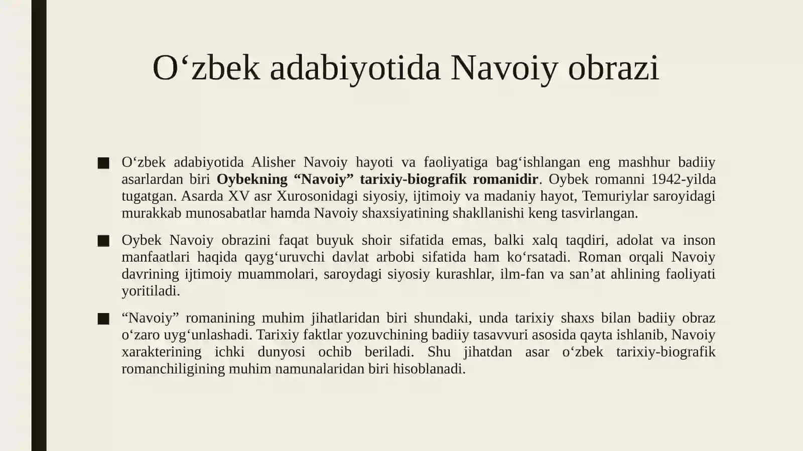 Jahon va O‘zbek adabiyotida Alisher Navoiy haqida yaratilgan badiiy asarlar 4