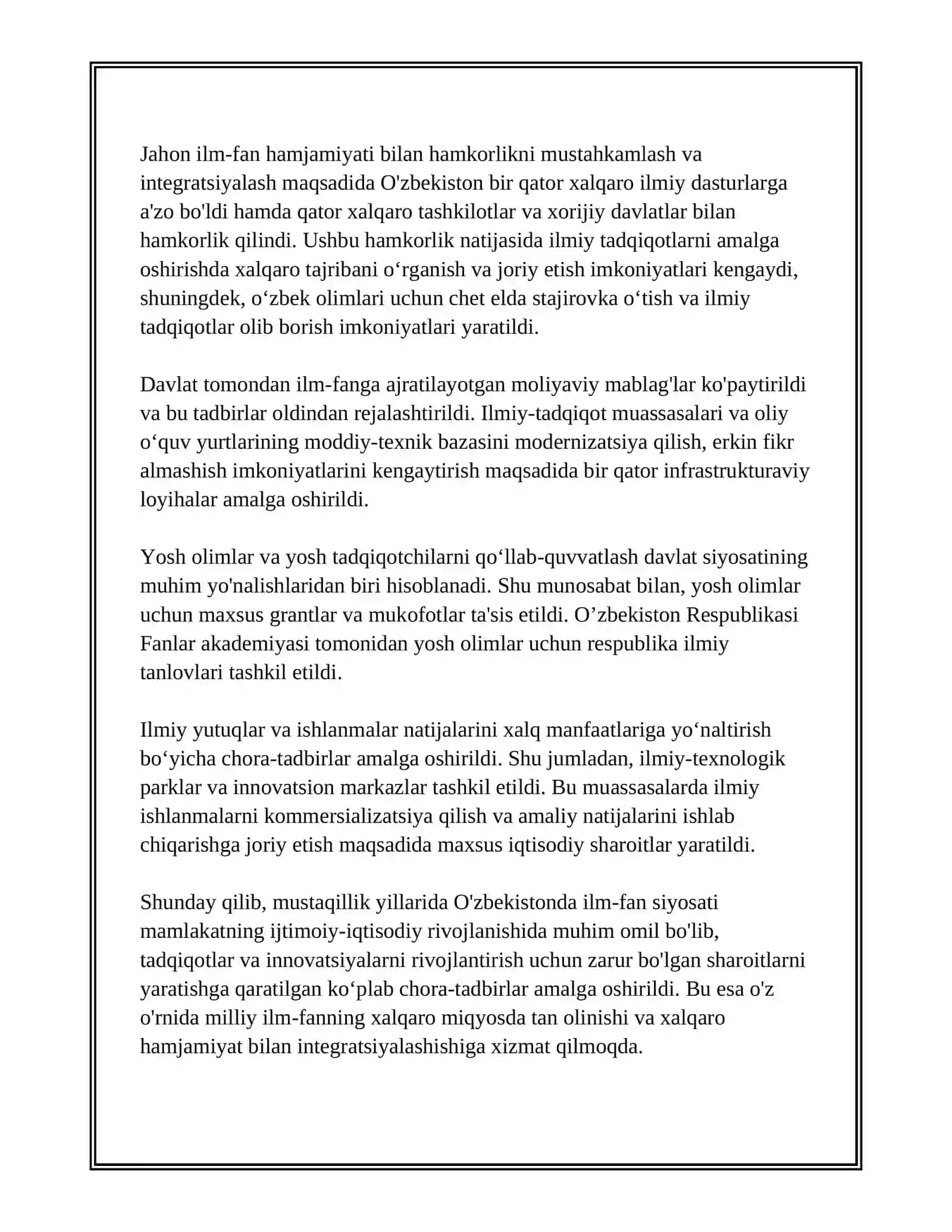 MUSTAQILLIK YILLARIDA ILM-FANNING RIVOJLANISHI 4