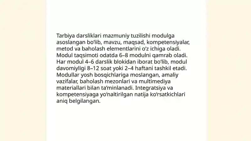 Umumtalim maktablarida tarbiya fani darsliklari tahlil 4