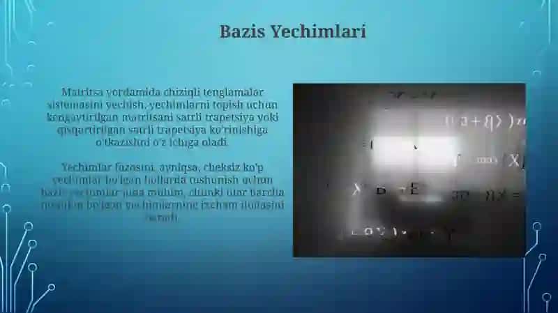 Chiziqli Tenglamalar va Matritsalar 4