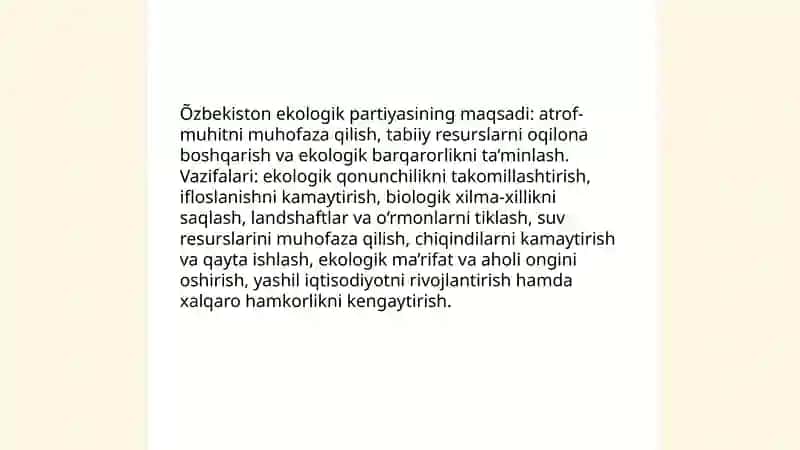 Õzbekiston Ekologik Partiyasi 4