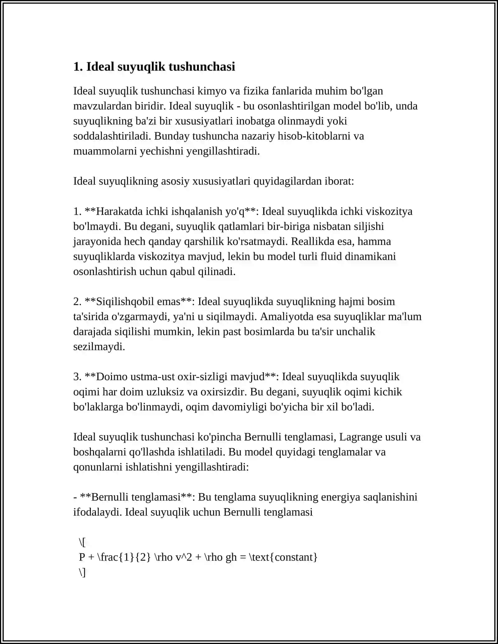 IDEAL VA YOPISHQOQ SUYUQLIK SIQILMAYDIGAN SUYUQLIK GIROSTATIKASI IDEAL SUYUQLIKNING STATIK VAZNI ORQALI ANIQLASH 4