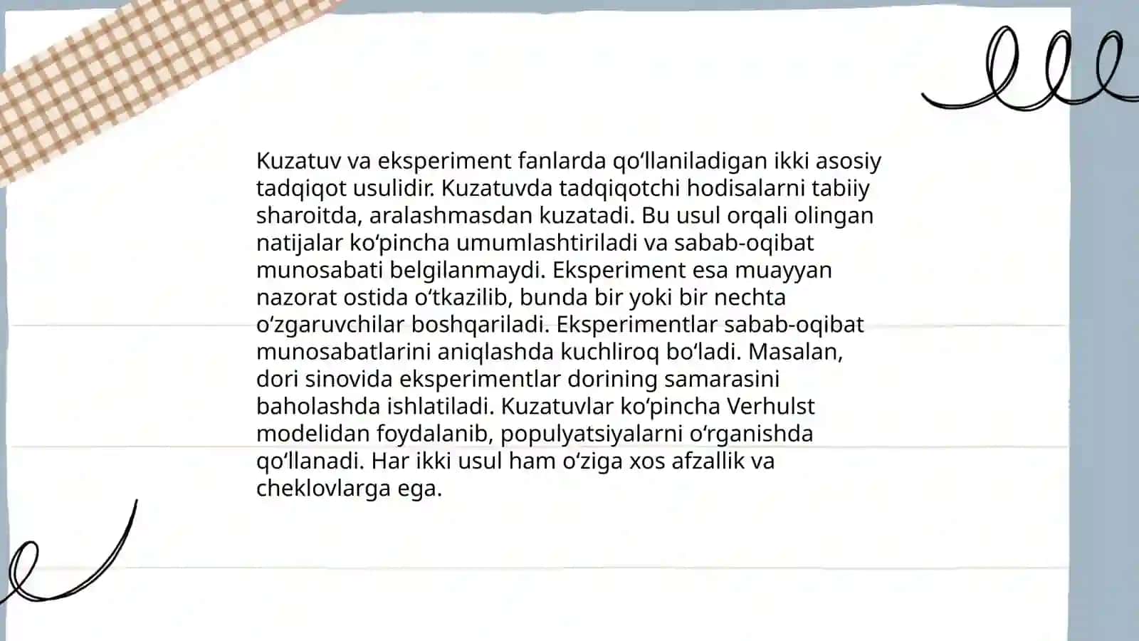 KUZATUV METODI VA ULARNI TAHLIL QILISH 4