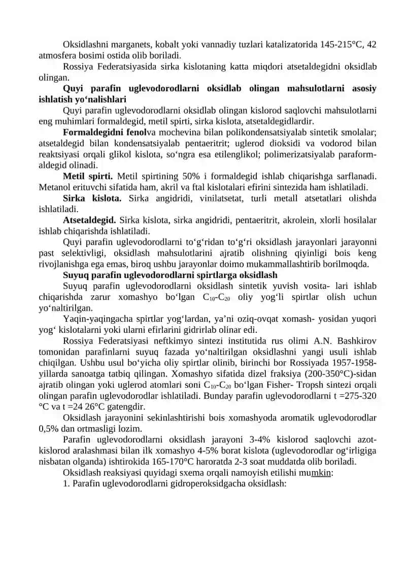 Uglevodorodlarni oksidlash 4