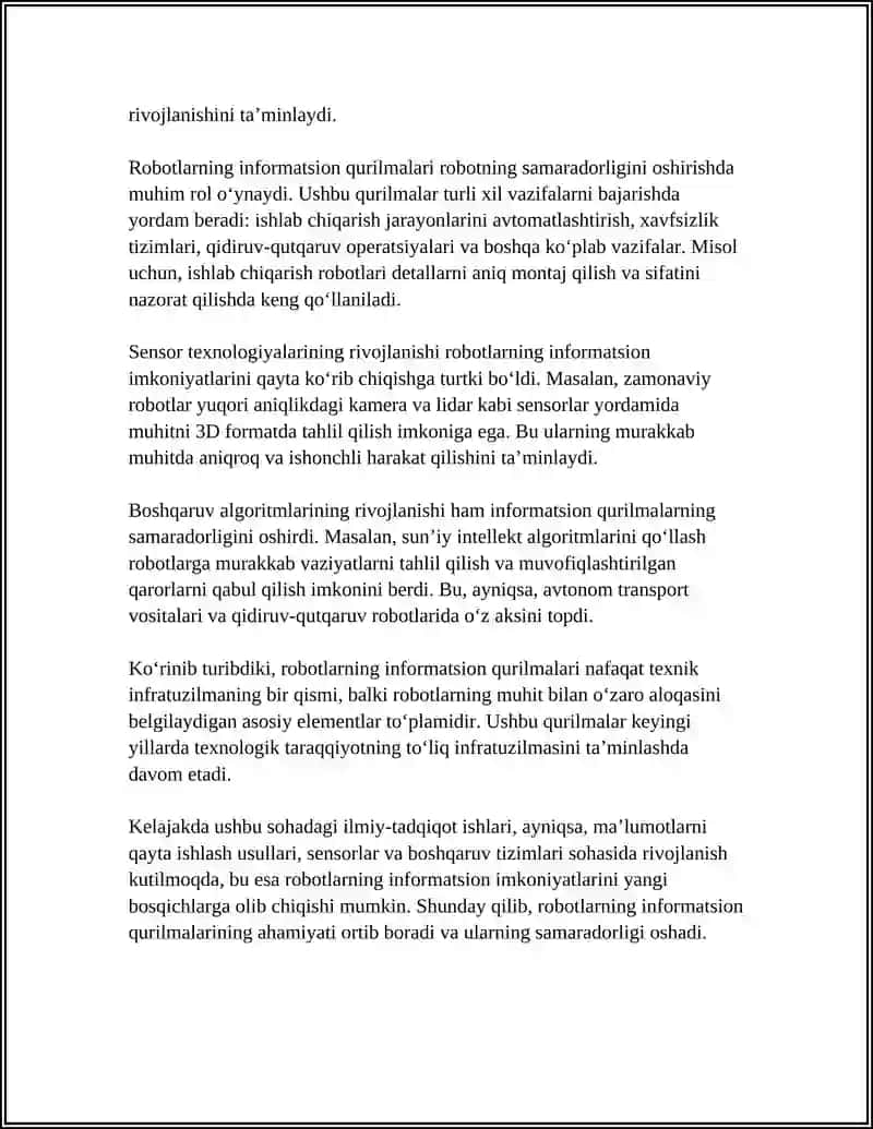 ROBOTLARNING INFORMATSION QURILMALARI VA ULARNING UMUMIY TASNIFI 4