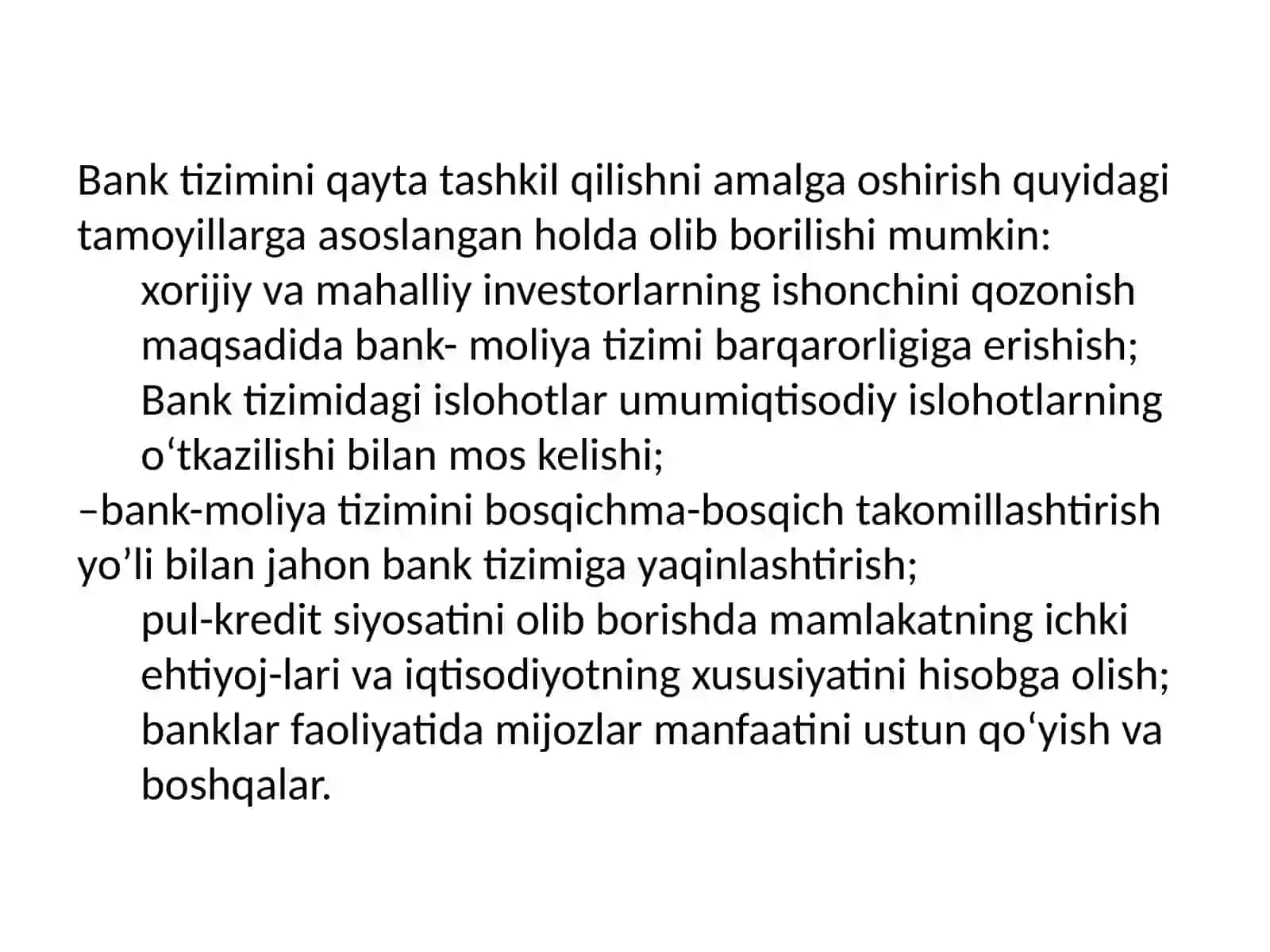 Oʻzbekiston Respublikasi bank tizimi va uning tarkibi 4