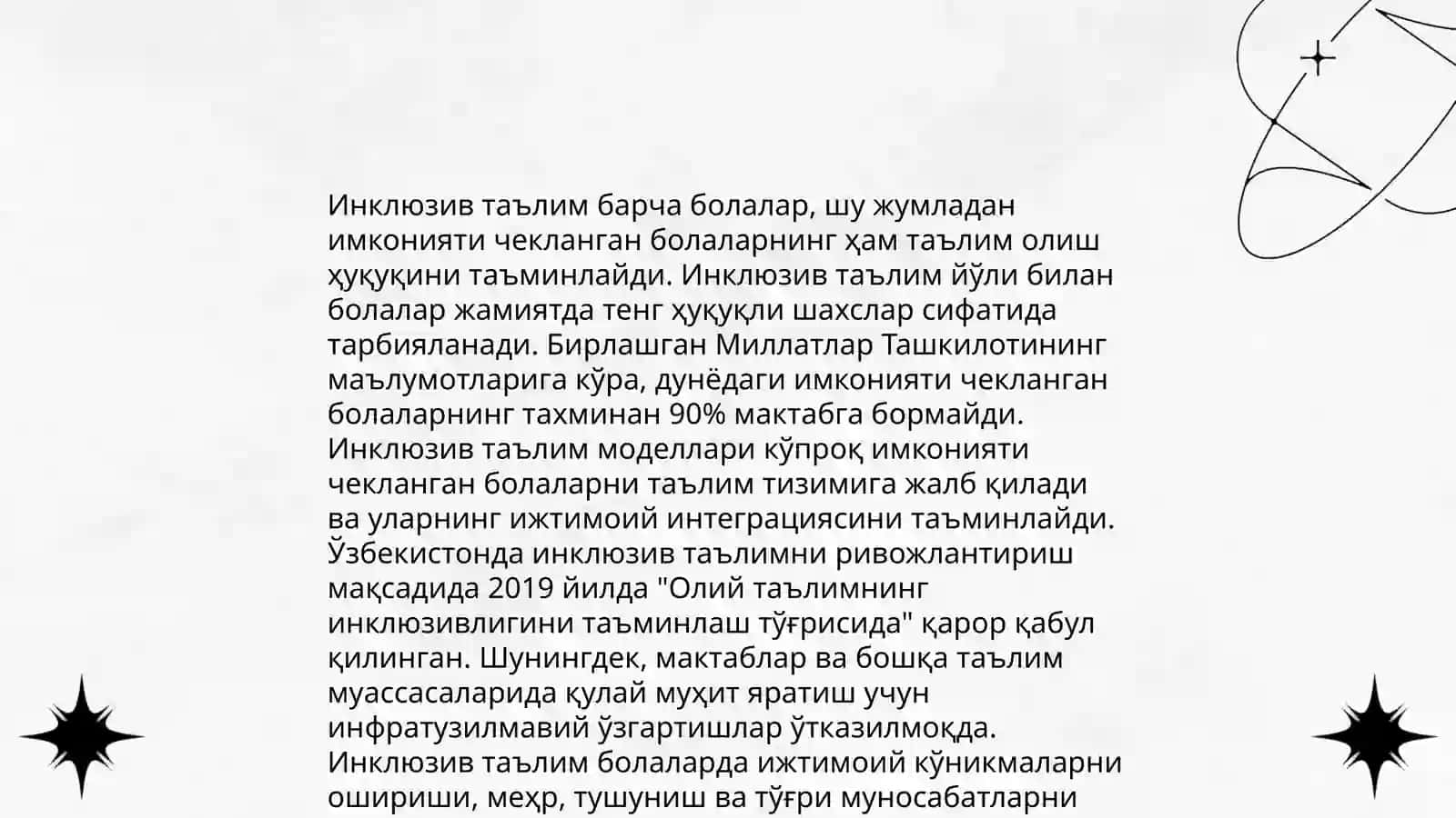 Инклюзив таълим моҳияти ва уни барча учун очиқлиги 4