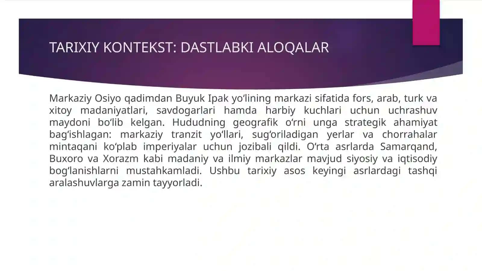 Markaziy Osiyoda buyuk davlatlarning katta geosiyosiy o‘yini va uni tarixiy bosqichlari. 4