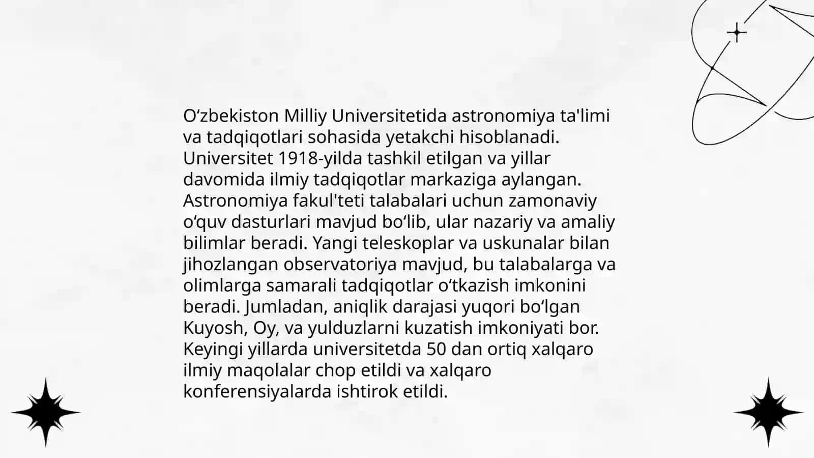 O‘zbekiston mustaqillikka erishgandan keyingi astranomiya rivojlanishi 4