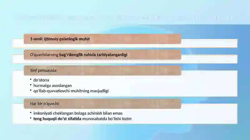 O‘quvchilarning individual ehtiyojlari va differensial yondashuvini amaliyotda qo‘llash 4
