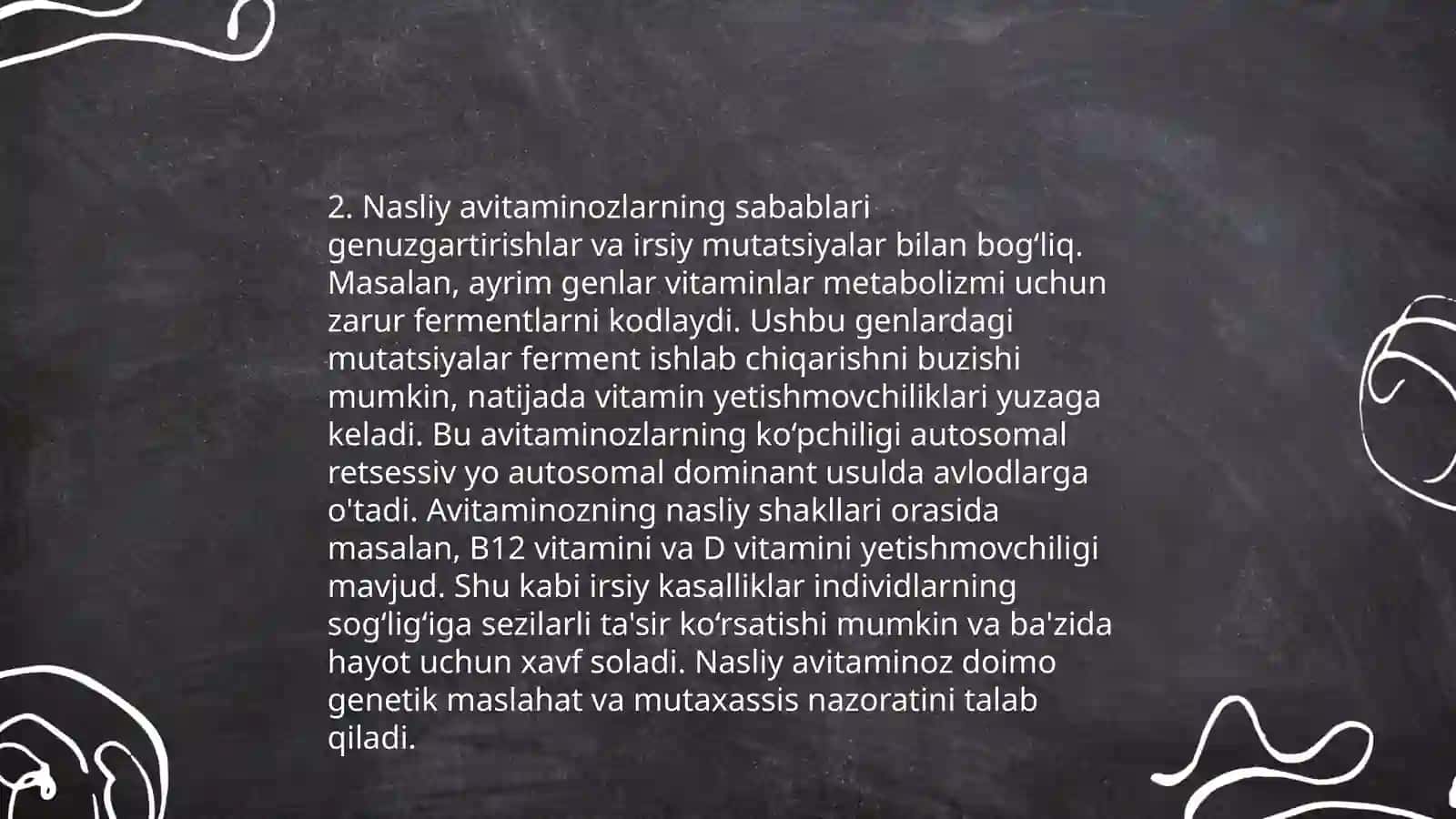 Nasliy avitaminozlarning klassifikatsiyasi 4