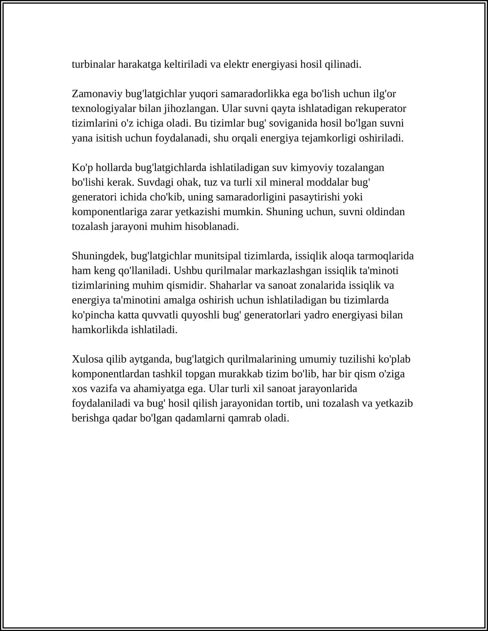 BUG'LATGICH QURILMALARINING SXEMASINI ISHLATISH QONUNYATLARINI VA O'RNATILISH HOLATLARINI O'RGANISH 4
