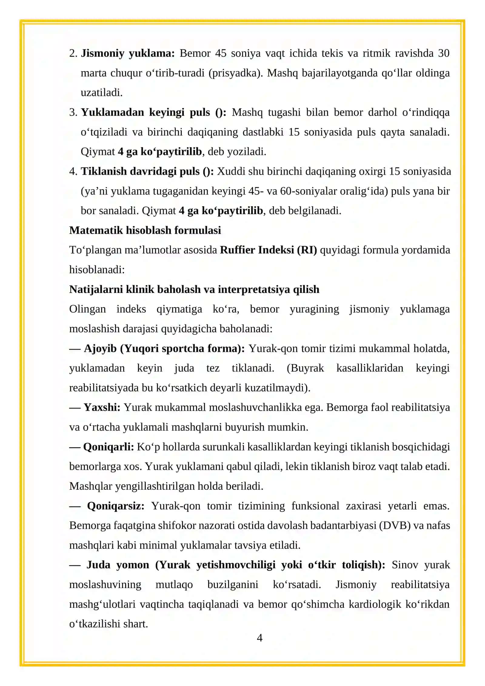 Ayirish tizimi kasalliklarida (pielonefrit, glomerulonefrit, buyrak-tosh kasalligi) reabilitatsiyasi 4