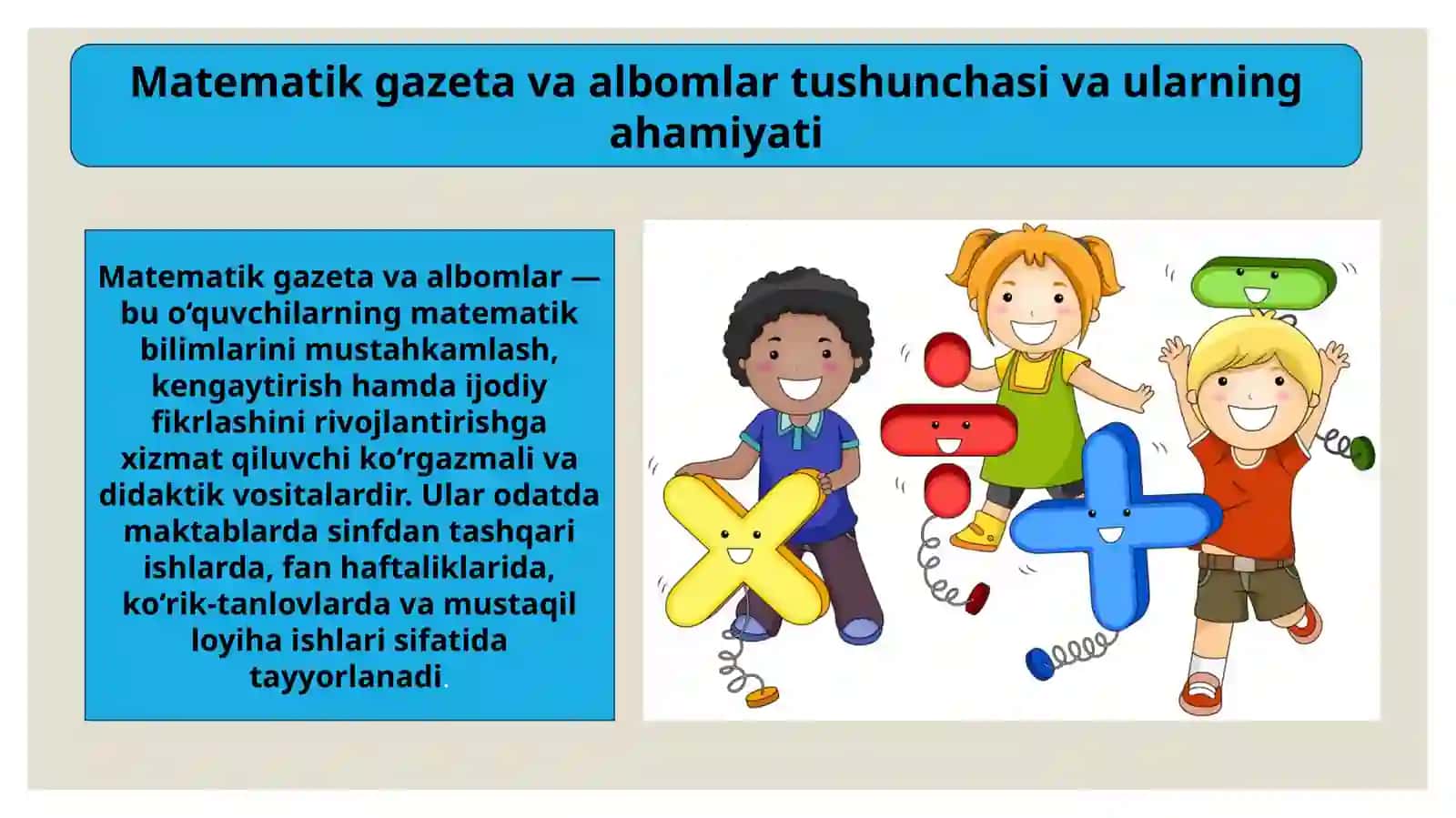 Matematikadan gazeta va albomlar tayyorlash 4