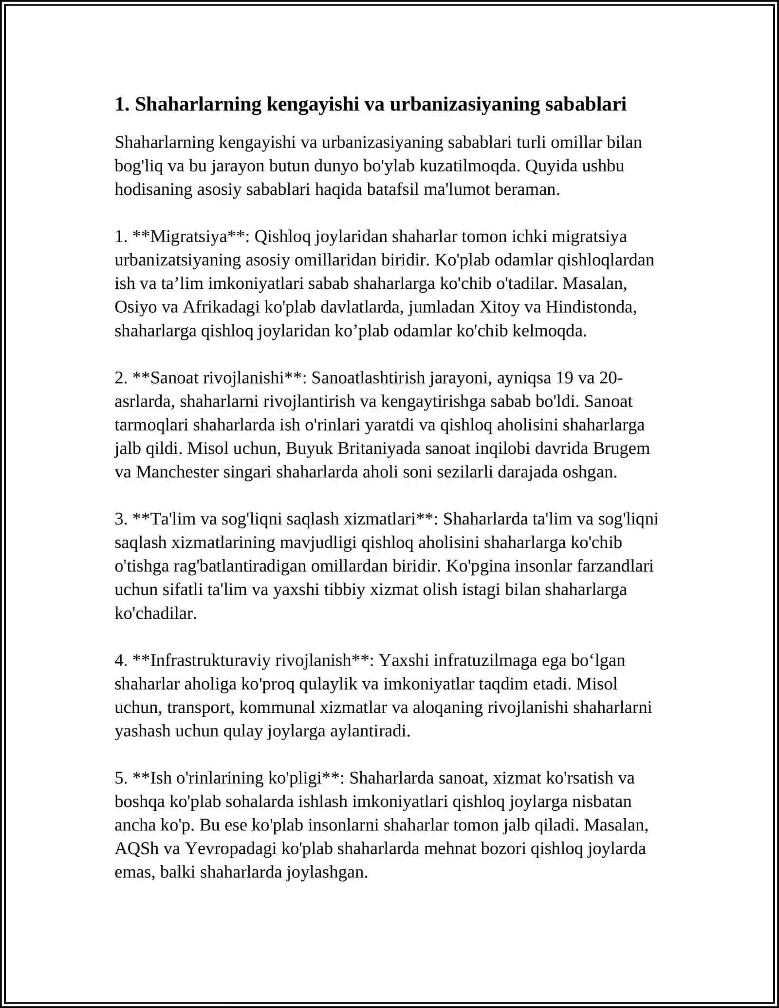 URBANIZATSIYA JARAYONI VA EKOLOGIK MUAMMOLAR 4