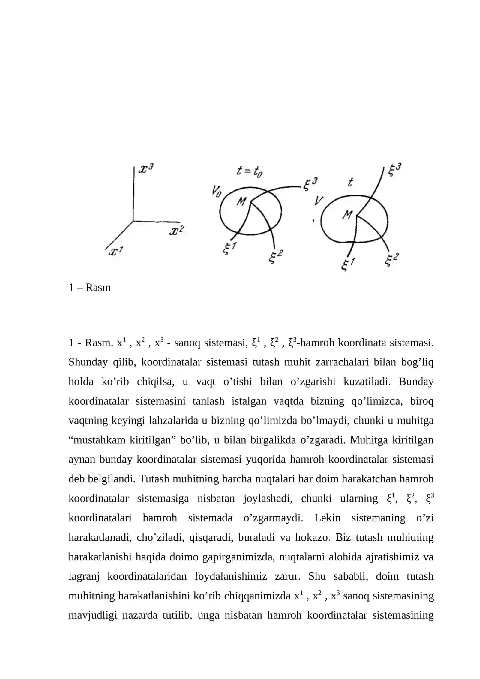 HAMROH KOORDINATA SISTEMASI. TUTASH MUHIT HARAKATINI TAVSIFLASHNING LAGRANJ VA EYLER USULLARI 4