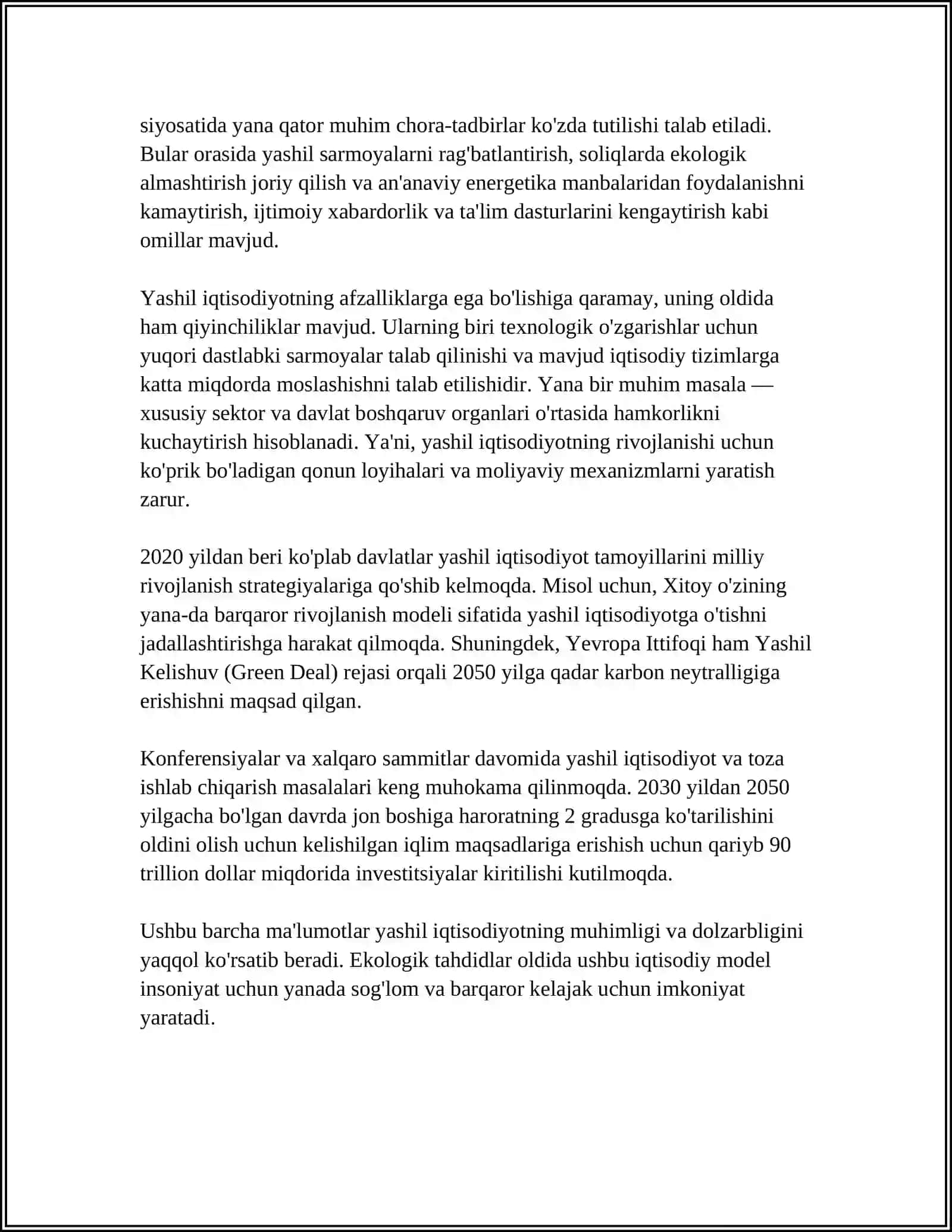YASHIL IQTISODIYOTNING ASOSLARI VA TOZA ISHLAB CHIQARISH 4