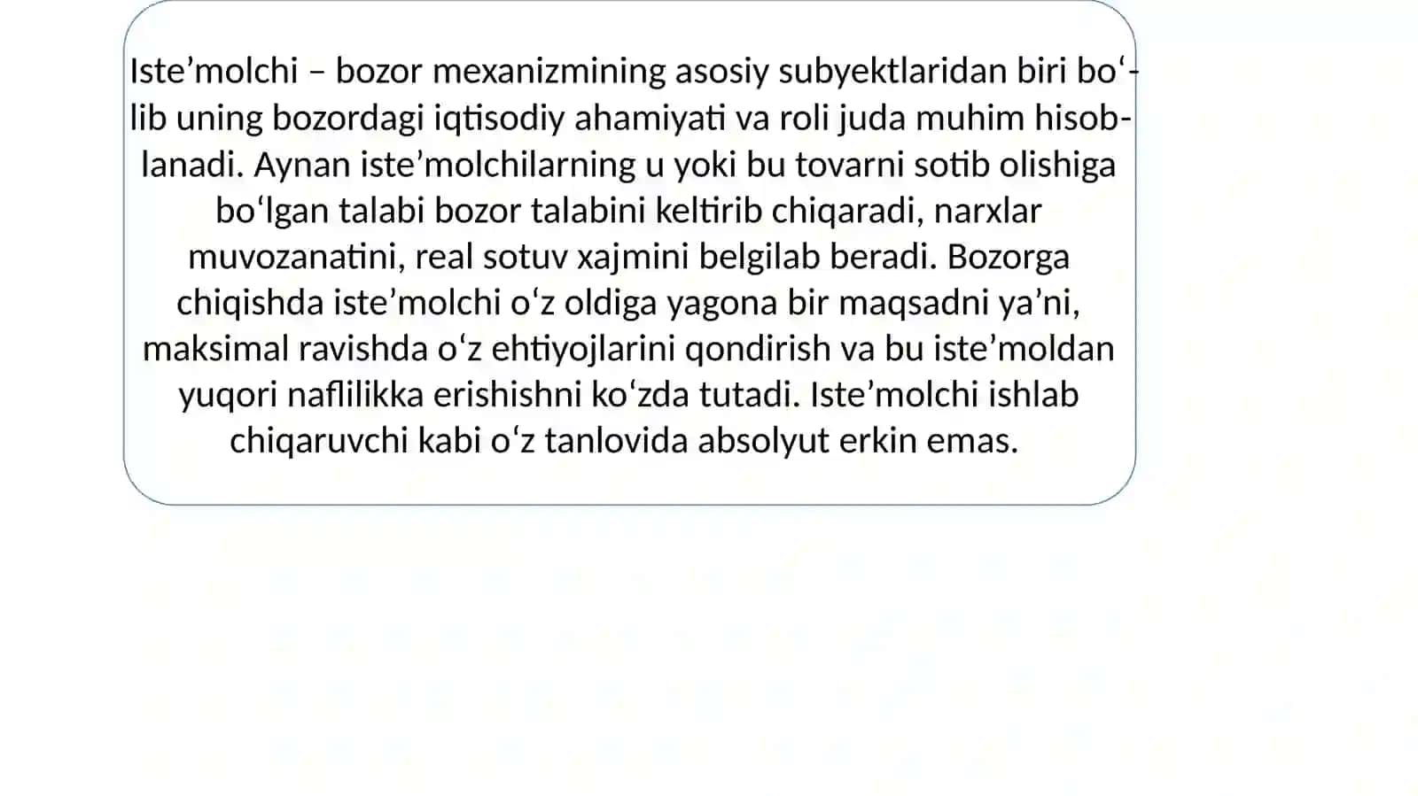 ISTE’MOLCHITANLOV NAZARIYASI. BOZOR IQTISODIYOTIDAGI ISTE’MOLCHI 4