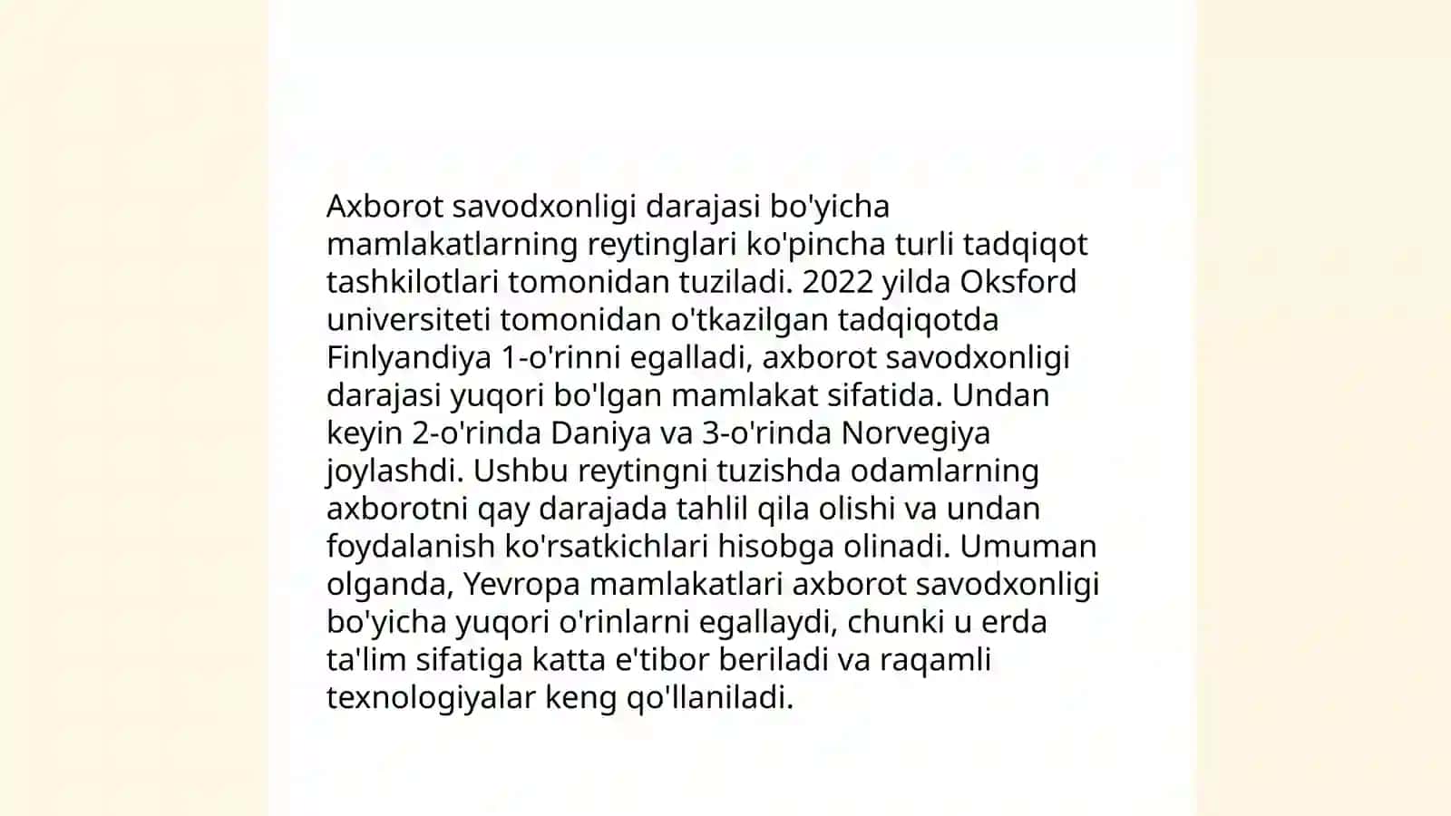 Dunyo mamlakatlaridagi media va axborot savodxonligi 4