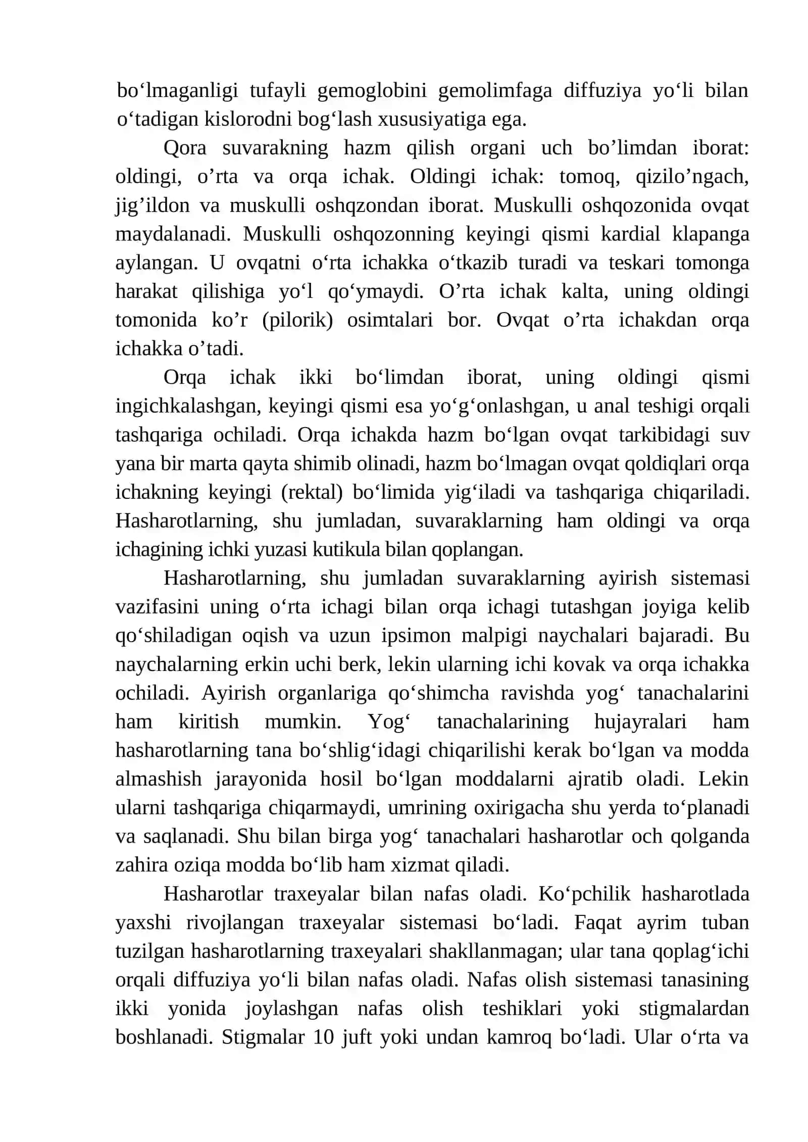 Qora suvarak (Blatta orientalis) ichki tuzilishi 4