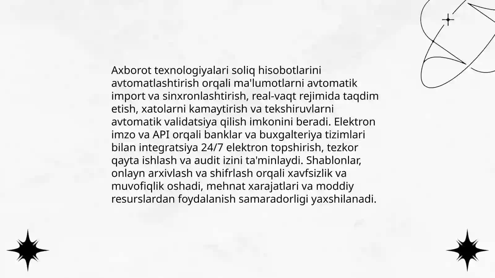 Elektron soliq hisobotlarining afzalliklari 4