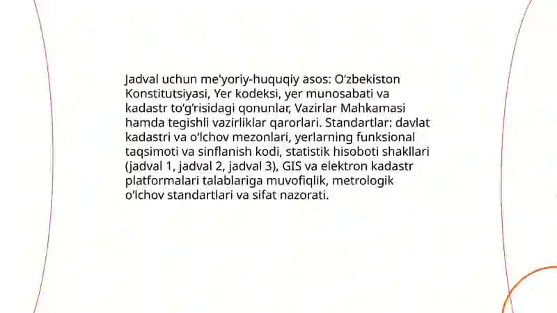 Respublika yer fondi jadvalini tuzish va tahlil qilish 4
