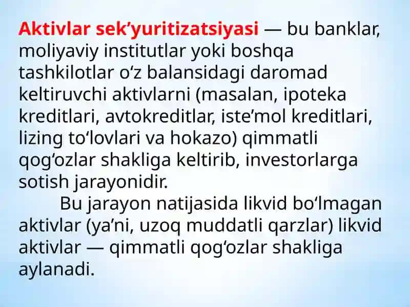 Aktivlar sekyuritizatsiyasi vositalarining xalqaro bozori 4