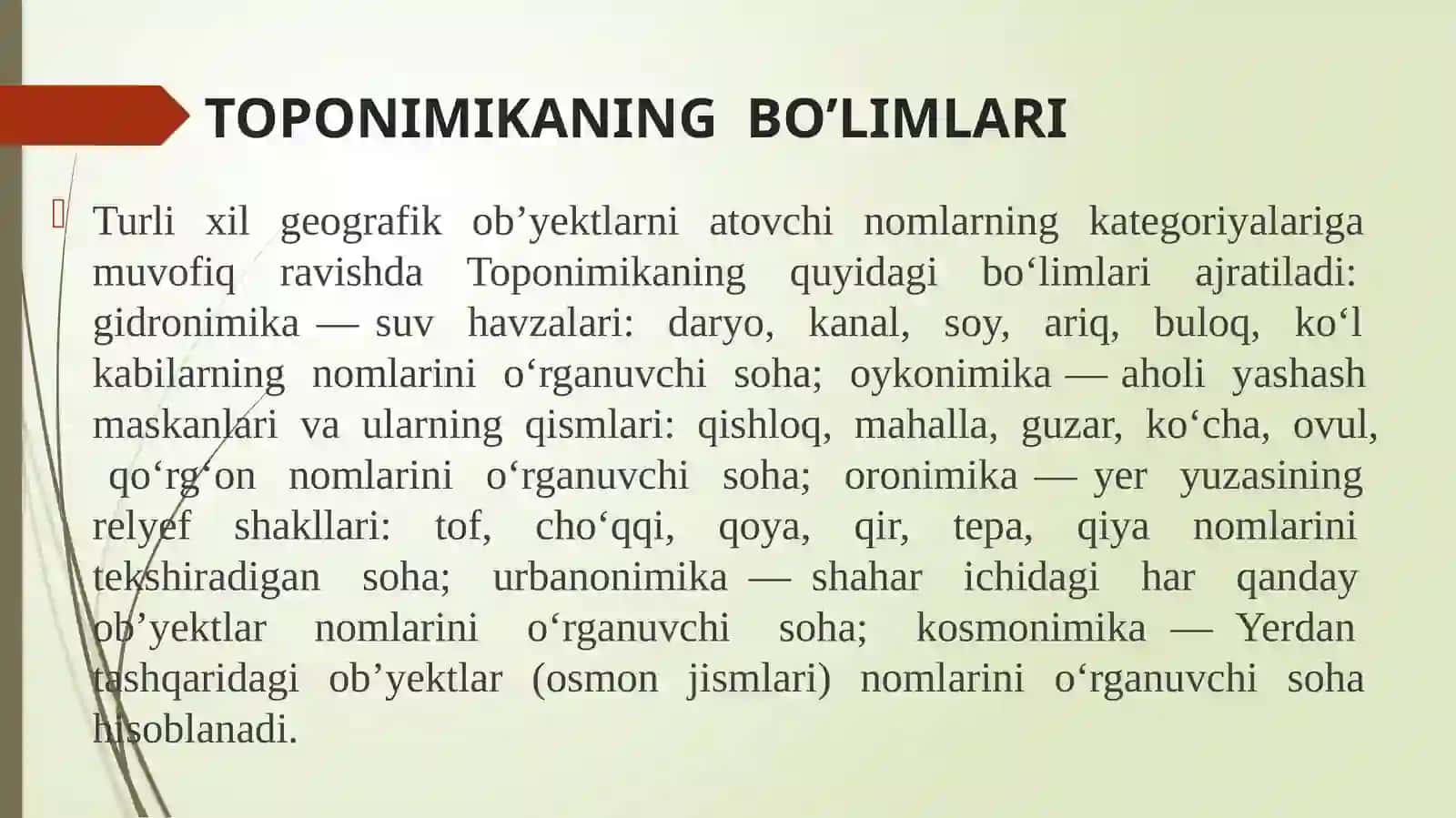 TARIXIY  GEOGRAFIK  JOY  NOMLARINI  KELIB  CHIQISHINI  O’RGANISHDA  TOPONIMIKANING  O’RNI 4