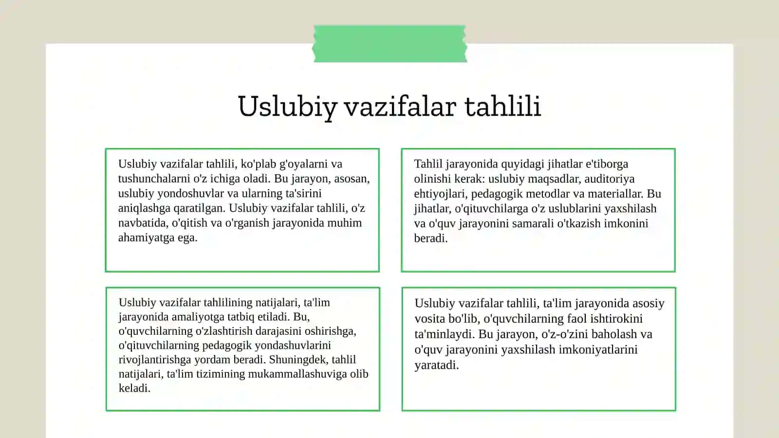 Koʻchimlarning uslubiy vazifa bajarishi 4