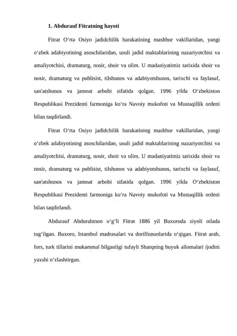 A.Fitratning “OILA ASARI”da oila qurish tartiblari va farzand tarbiyasi masalasi 4