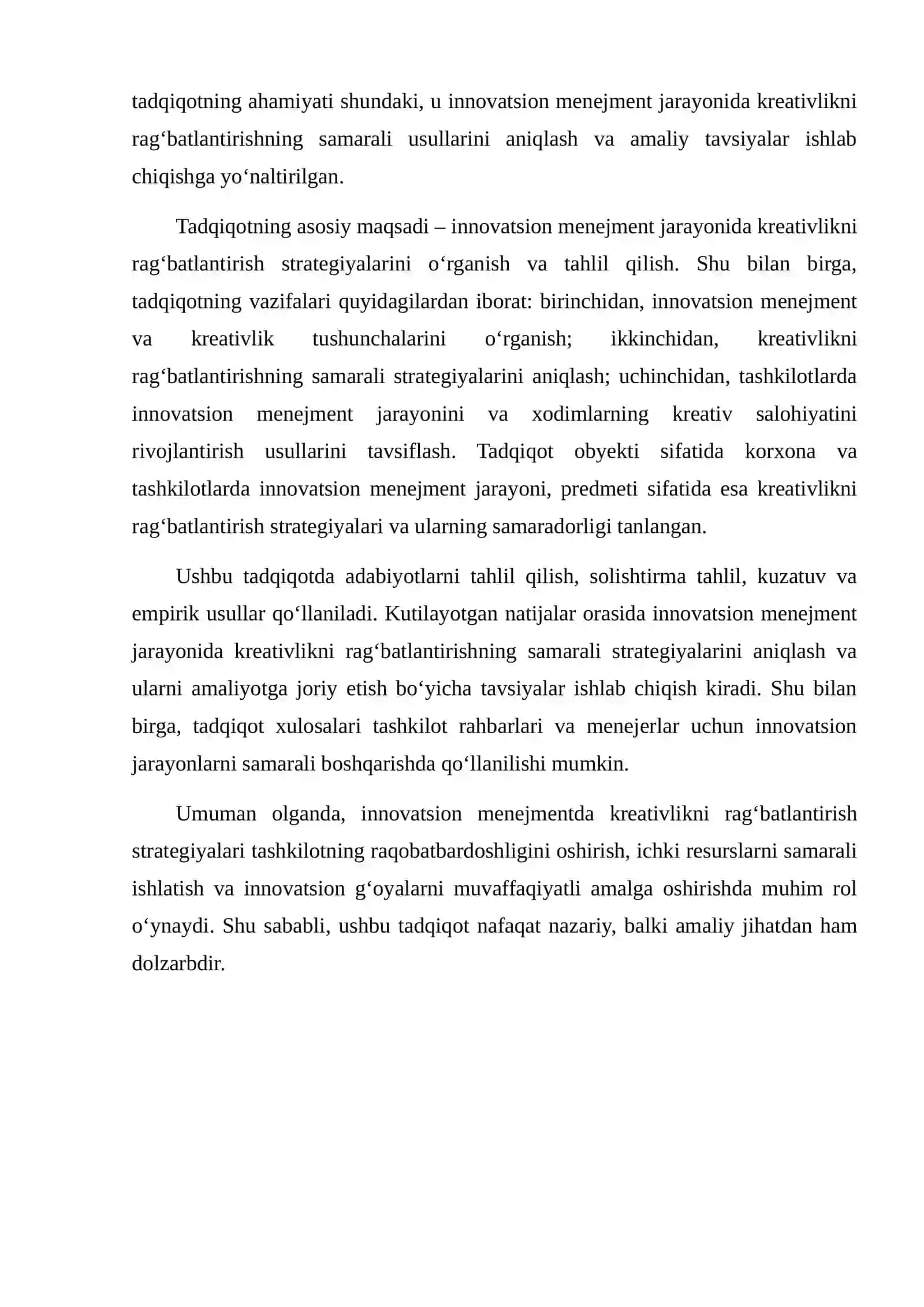 Innovatsion menejmentda kreativlikni rag‘batlantirish strategiyalari 4