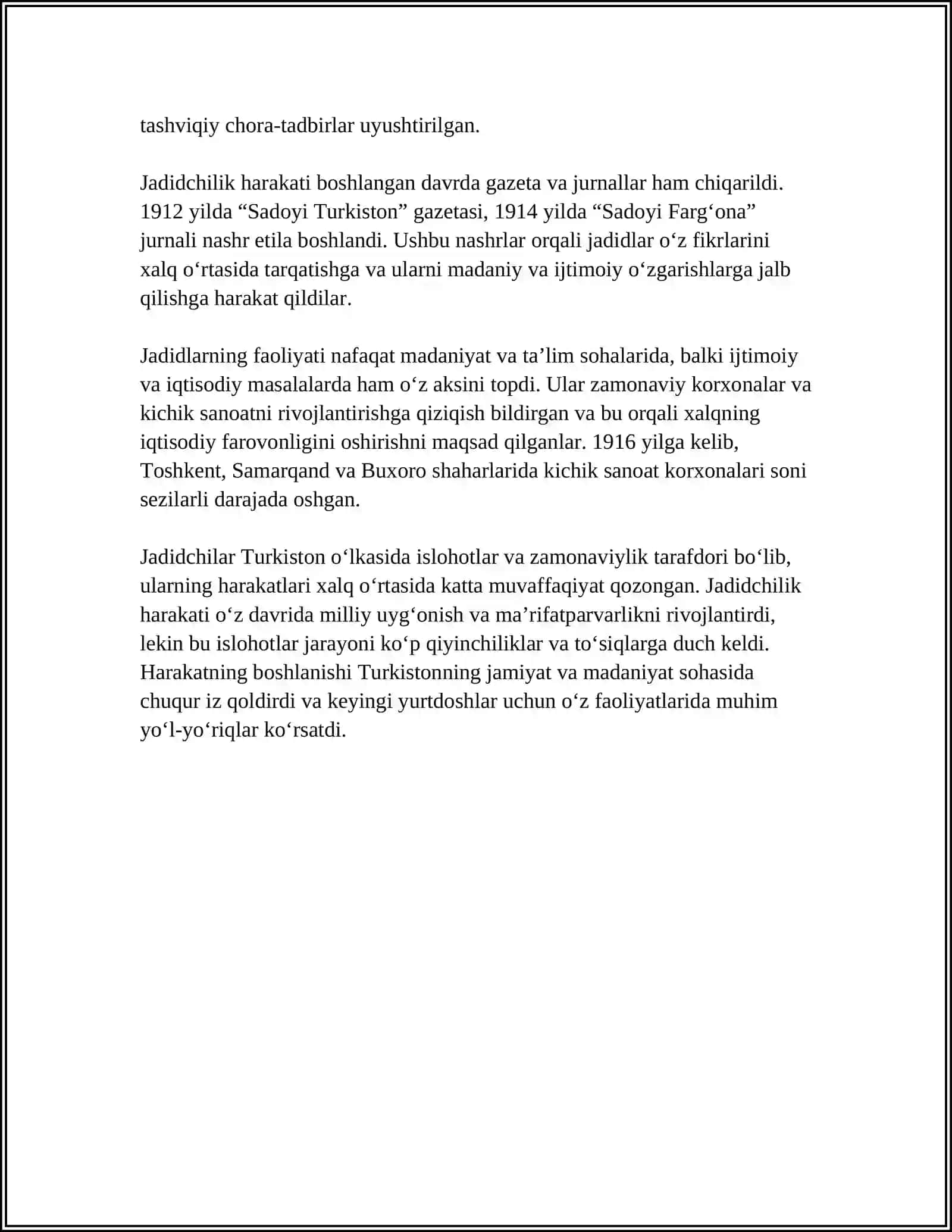 TURKISTON ÕLKASIDA JADIDCHILIK HARAKATI VA SIYOSIY HARAKATLAR 4