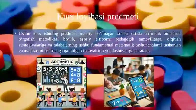"Nomanfiy sonlar ustida arifmetik amallarni o'rgatish metodikasi" 4