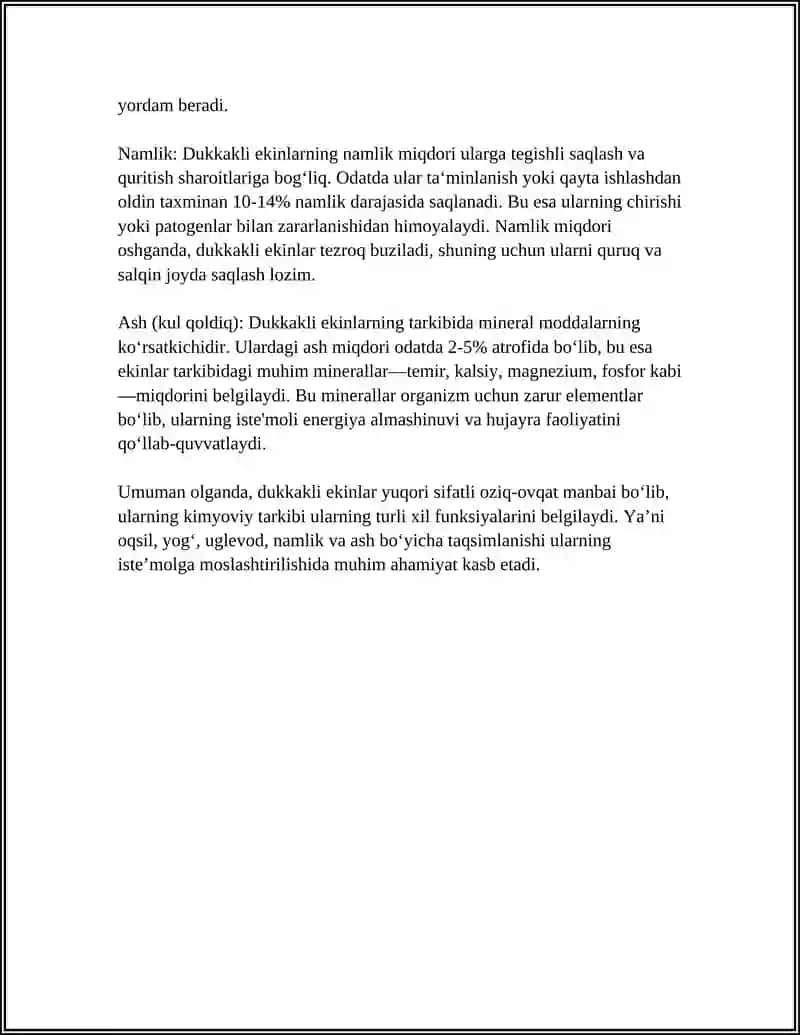 DUKKAKLI EKINLAR XOM ASHYOSINING KIMYOVIY TARKIBI 4