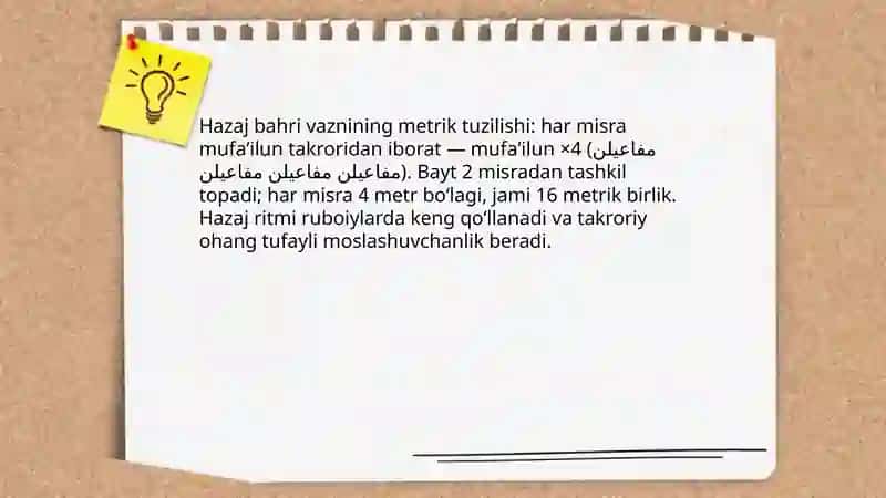 Hazaj bahri vaznlari Ruboiy vaznlari Axrab va Axram shajarasi 4