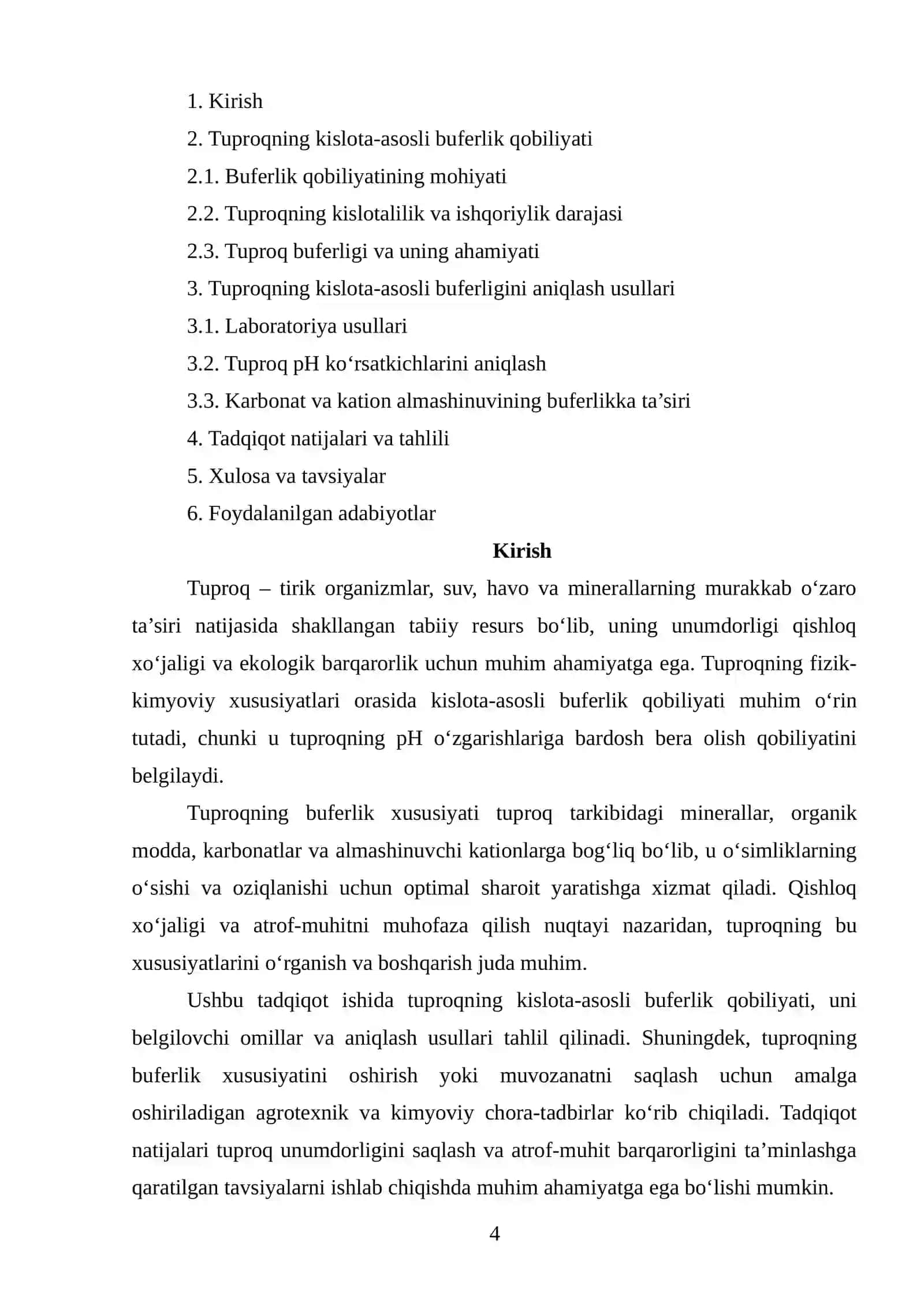 Tuproqning kislota-asosli buferlik qobiliyati,ko'rsatkichlari va ularni aniqlash usullari 4