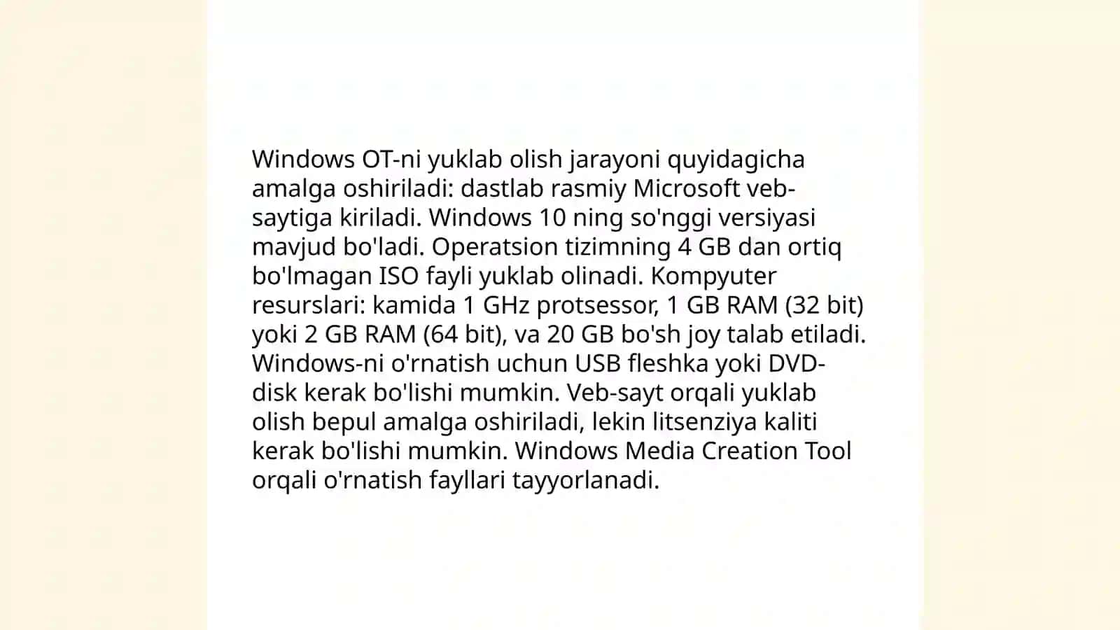 Windows OT ni kompyuterga oʻrnatish 4