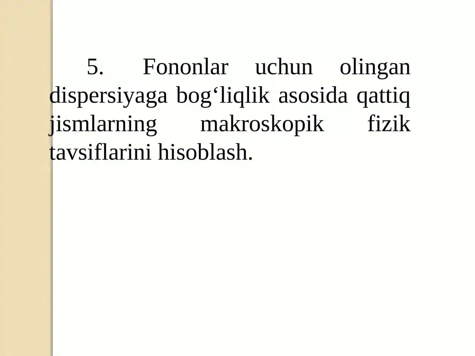Fononspektrini modellashtirish va kristallarning fizik xossalari 4